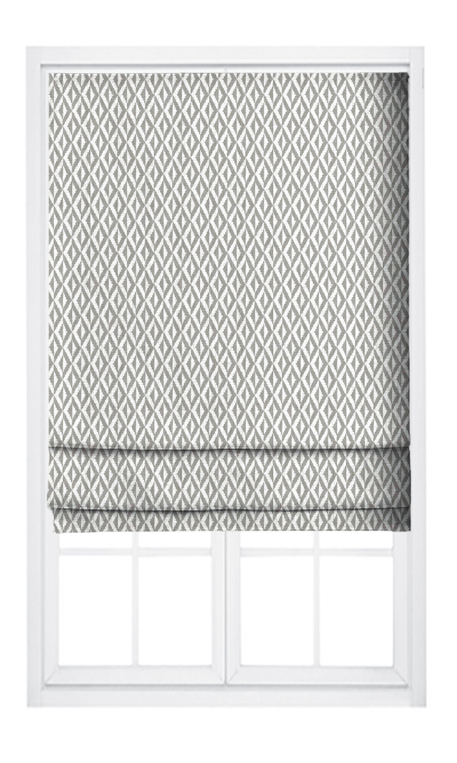 Diamond Check Pinch Pleat, Rod Pocket, Eyelet Curtains (Dove Gray/ White)
