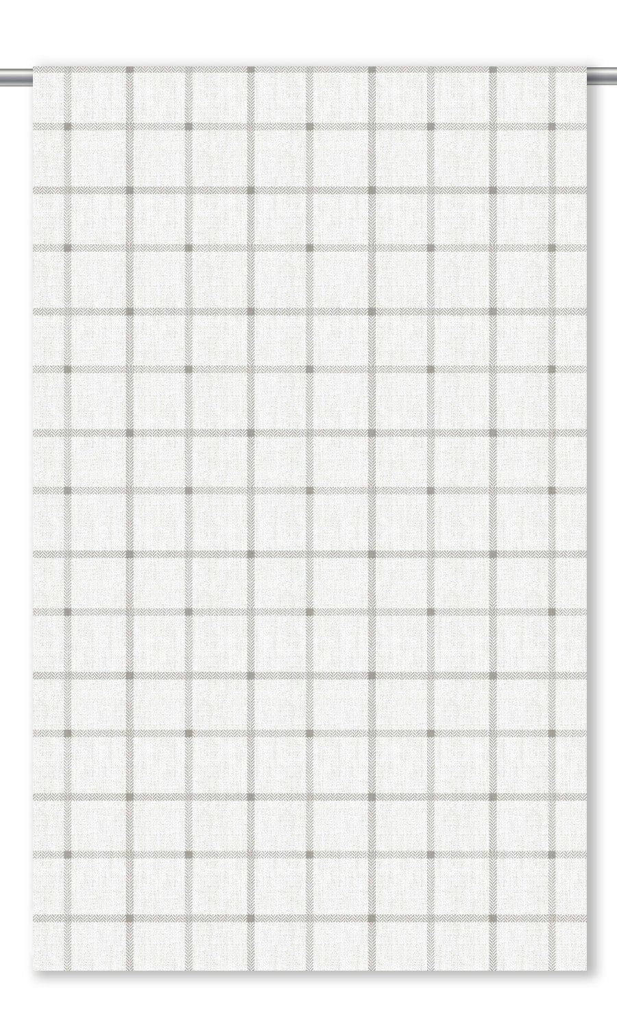 Tattersall Checkered Shades (Dove Gray/ White) for Living, Bedroom, Kitchen, Bathroom