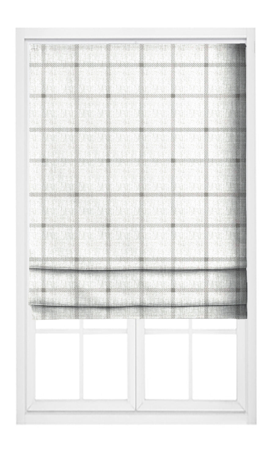 Tattersall Checkered Drapery (Dove Gray/ White) Extra Long Short Wide