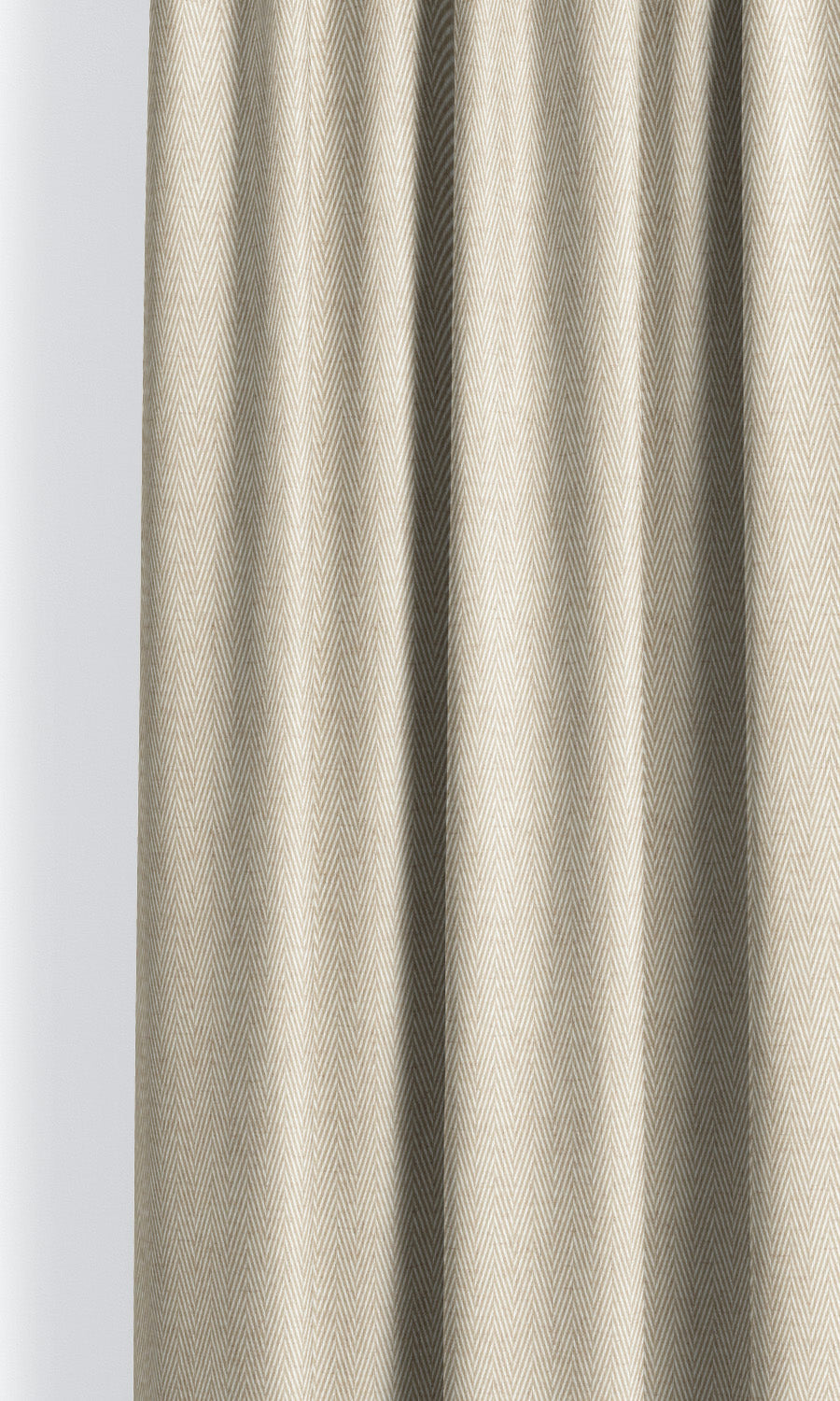 Chevron Print Pinch Pleat, Rod Pocket, Eyelet Curtains (Wheat Beige)