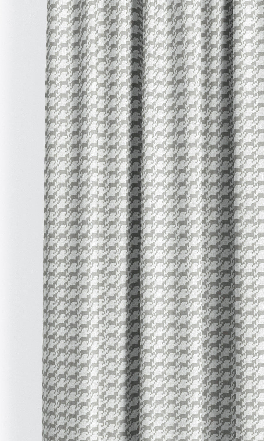 Equestrian Print Pinch Pleat, Rod Pocket, Eyelet Curtains (Dove Gray/ White)