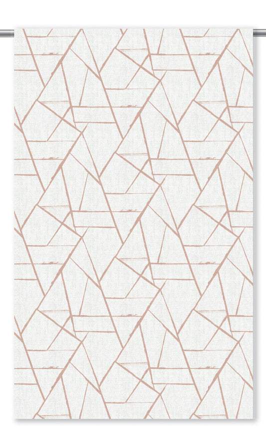 Abstract Print Curtain Panels (Blush Pink/ White)