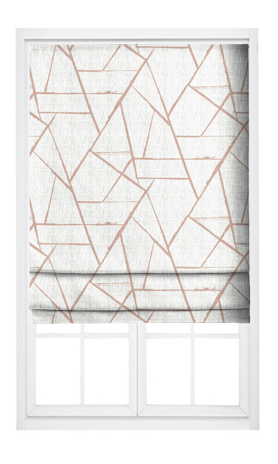 Abstract Print Pinch Pleat, Rod Pocket, Eyelet Curtains (Blush Pink/ White)