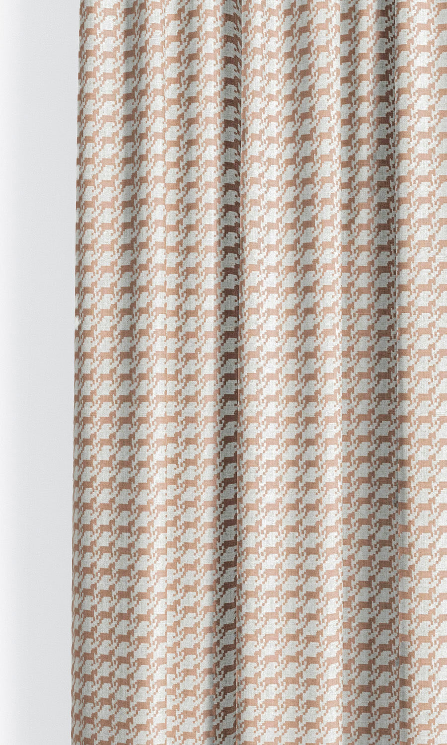 Equestrian Print Pinch Pleat, Rod Pocket, Eyelet Curtains (Blush Pink/ White)