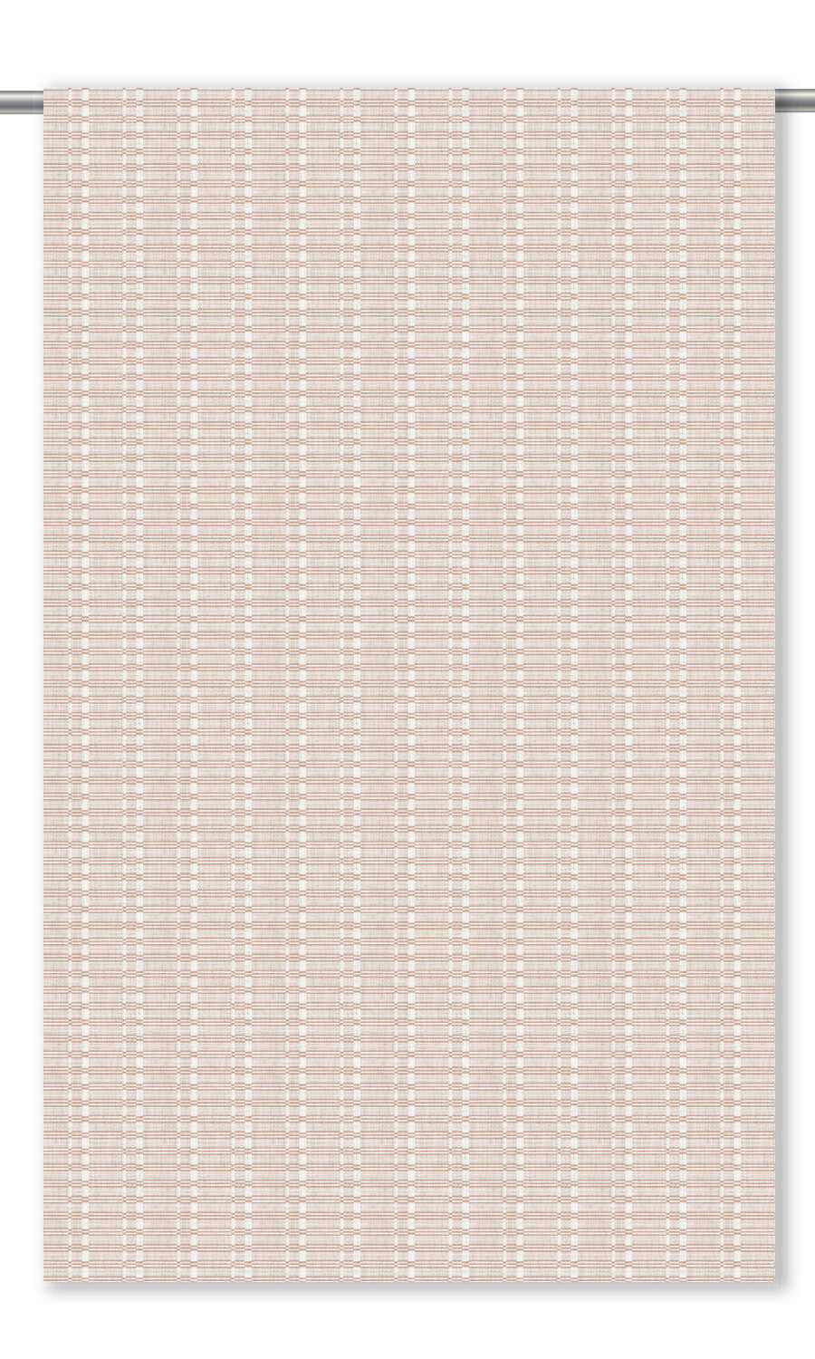 Rattan Striped Window Curtains for Living, Bedroom, Kitchen, Bathroom (Blush Pink/ White)