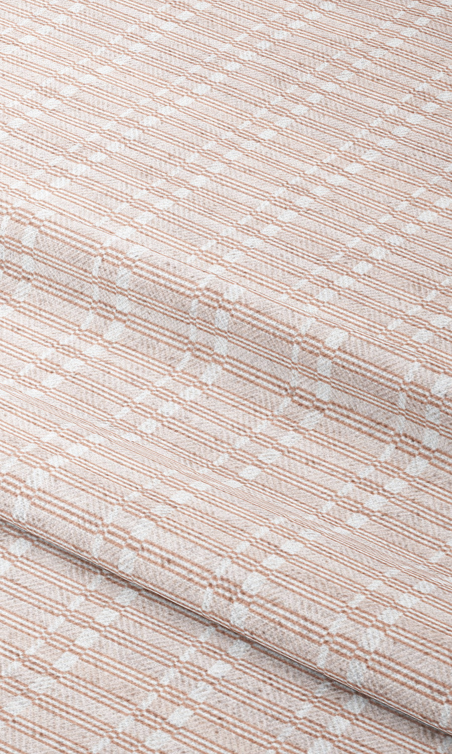 Rattan Striped Roman Shades (Blush Pink/ White)