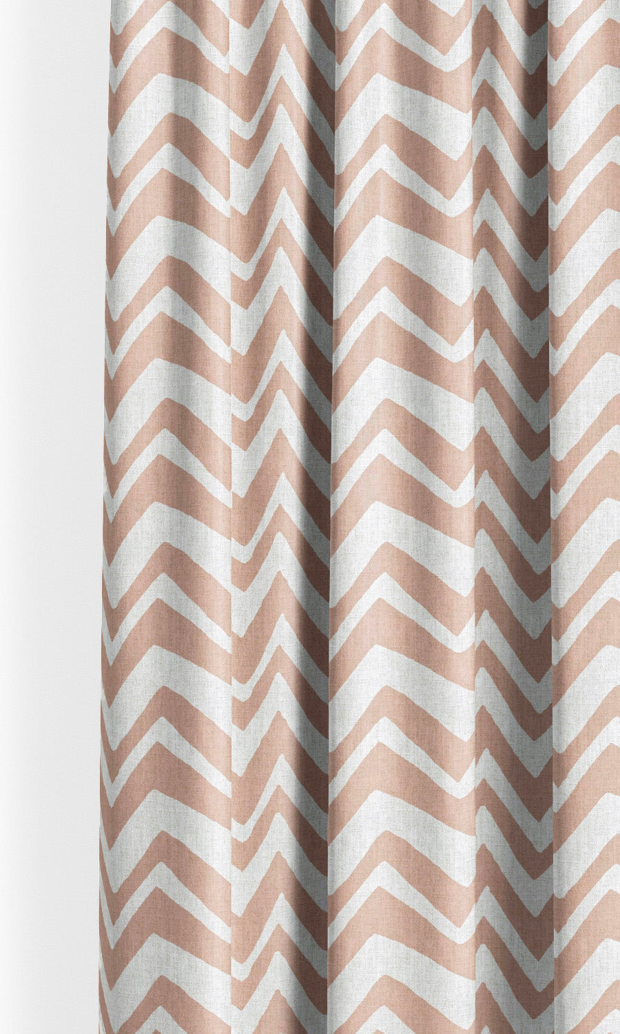 Chevron/ Zig Zag Print Window Curtains for Living, Bedroom, Kitchen, Bathroom (Blush Pink/ White)