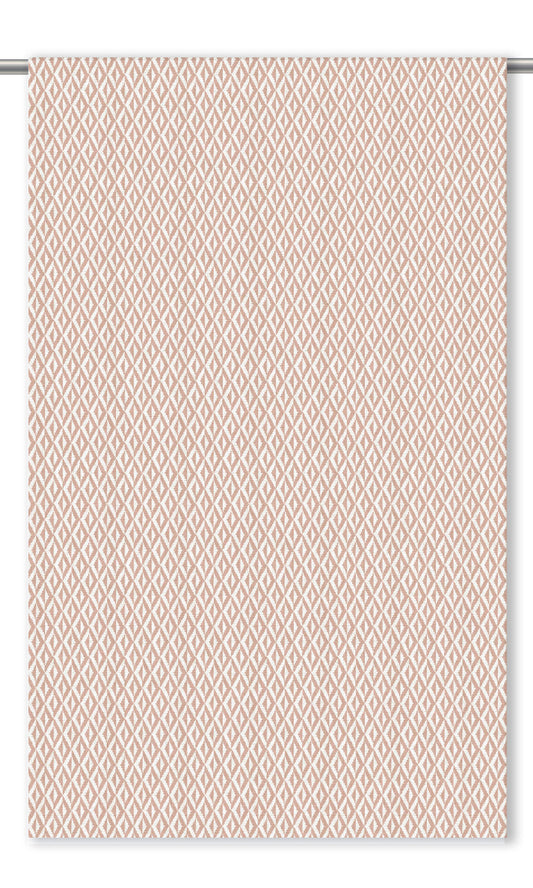 Diamond Check Curtain Panels (Blush Pink/ White)