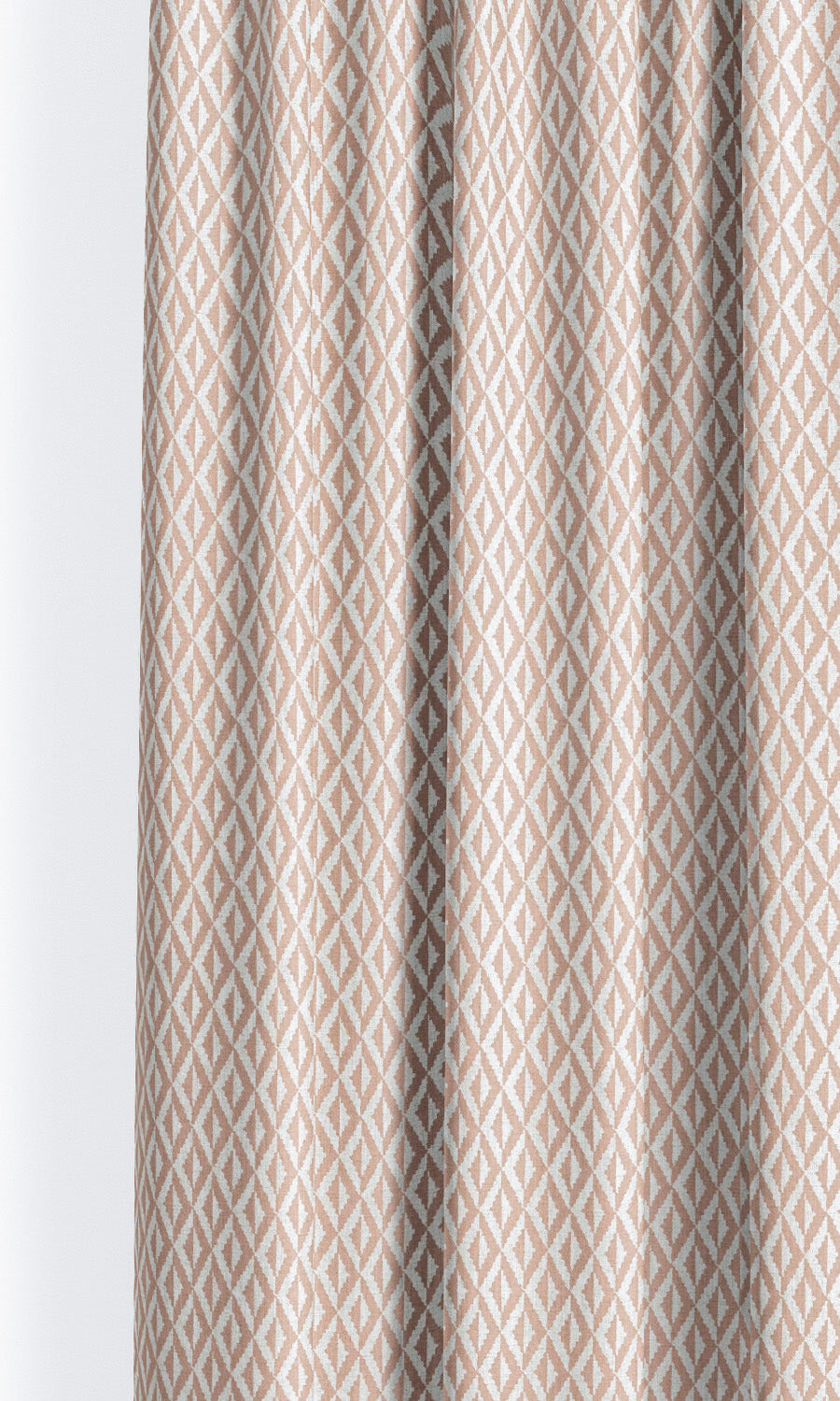 Diamond Check Curtain Panels for Living, Bedroom, Kitchen, Bathroom (Blush Pink/ White)