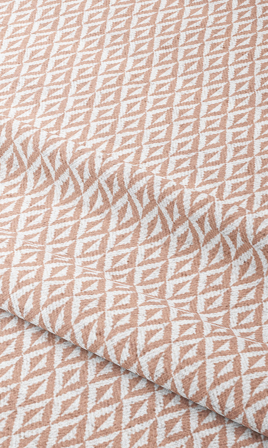 Diamond Check Curtain Panels (Blush Pink/ White) Extra Long Short Wide