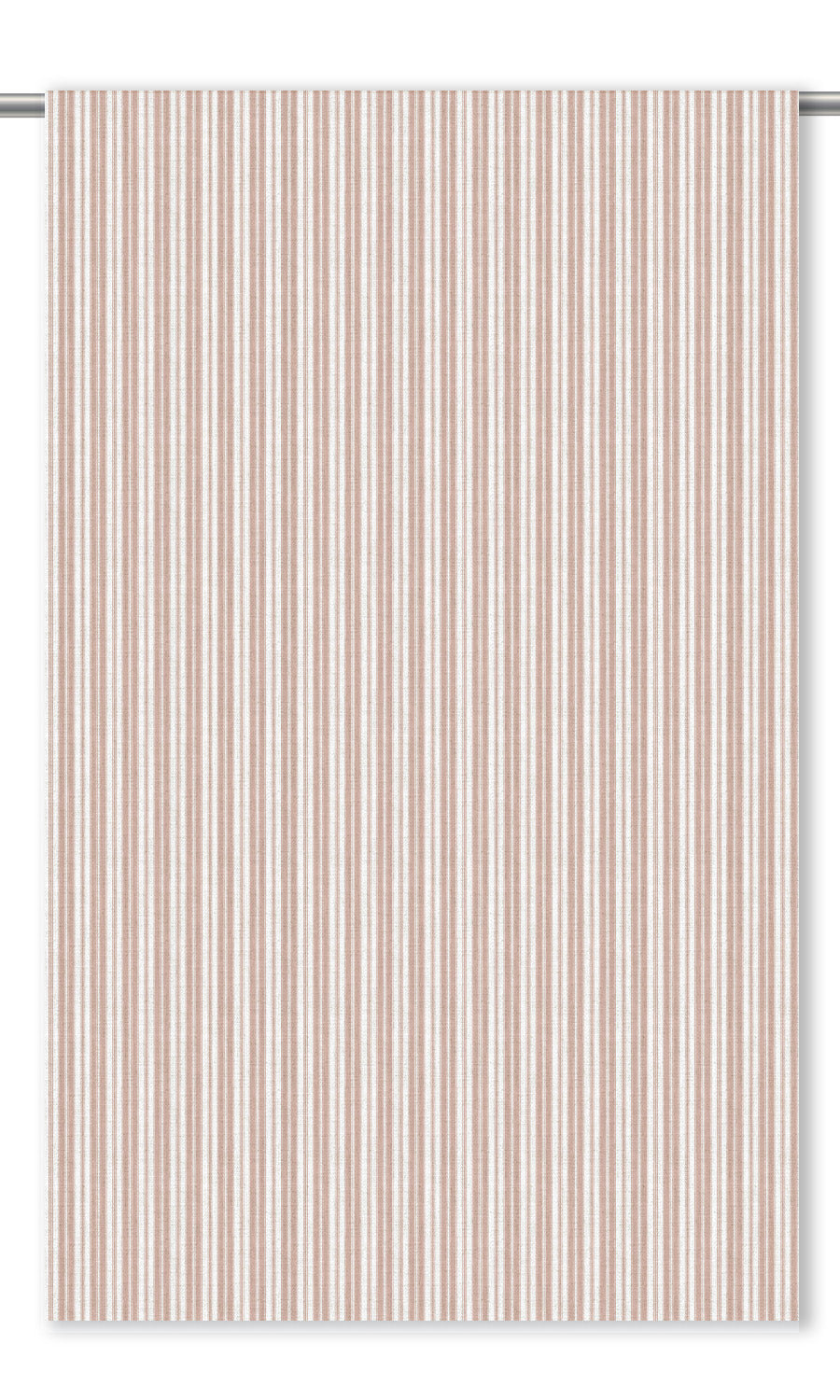Ticking Stripe Drapery for Living, Bedroom, Kitchen, Bathroom (Blush Pink/ White)