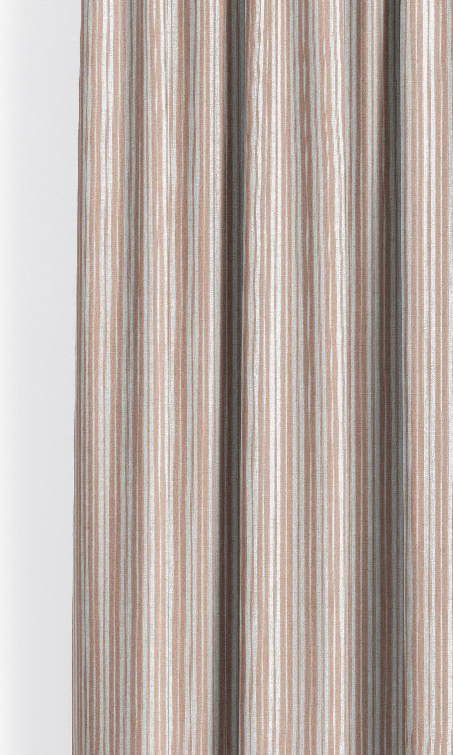Ticking Stripe Pinch Pleat, Rod Pocket, Eyelet Curtains (Blush Pink/ White)