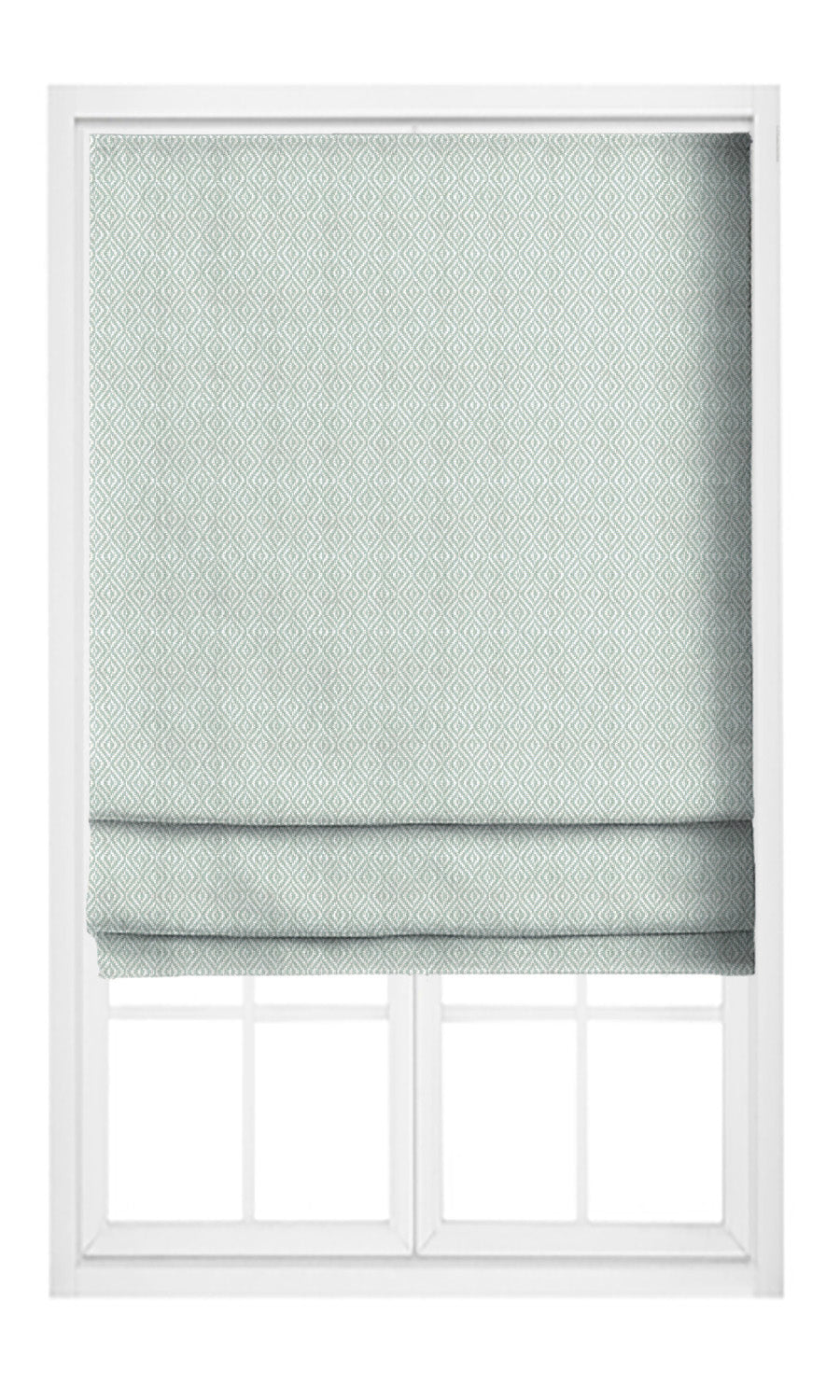 Diamond Check Roman Shades (Duck Egg Blue) Extra Long Short Wide