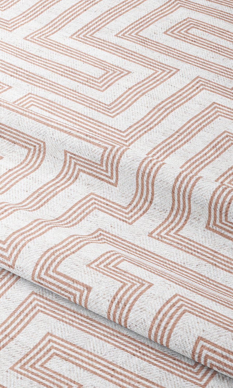 Greek Key Maze Curtain Panels (Blush Pink/ White) Extra Long Short Wide