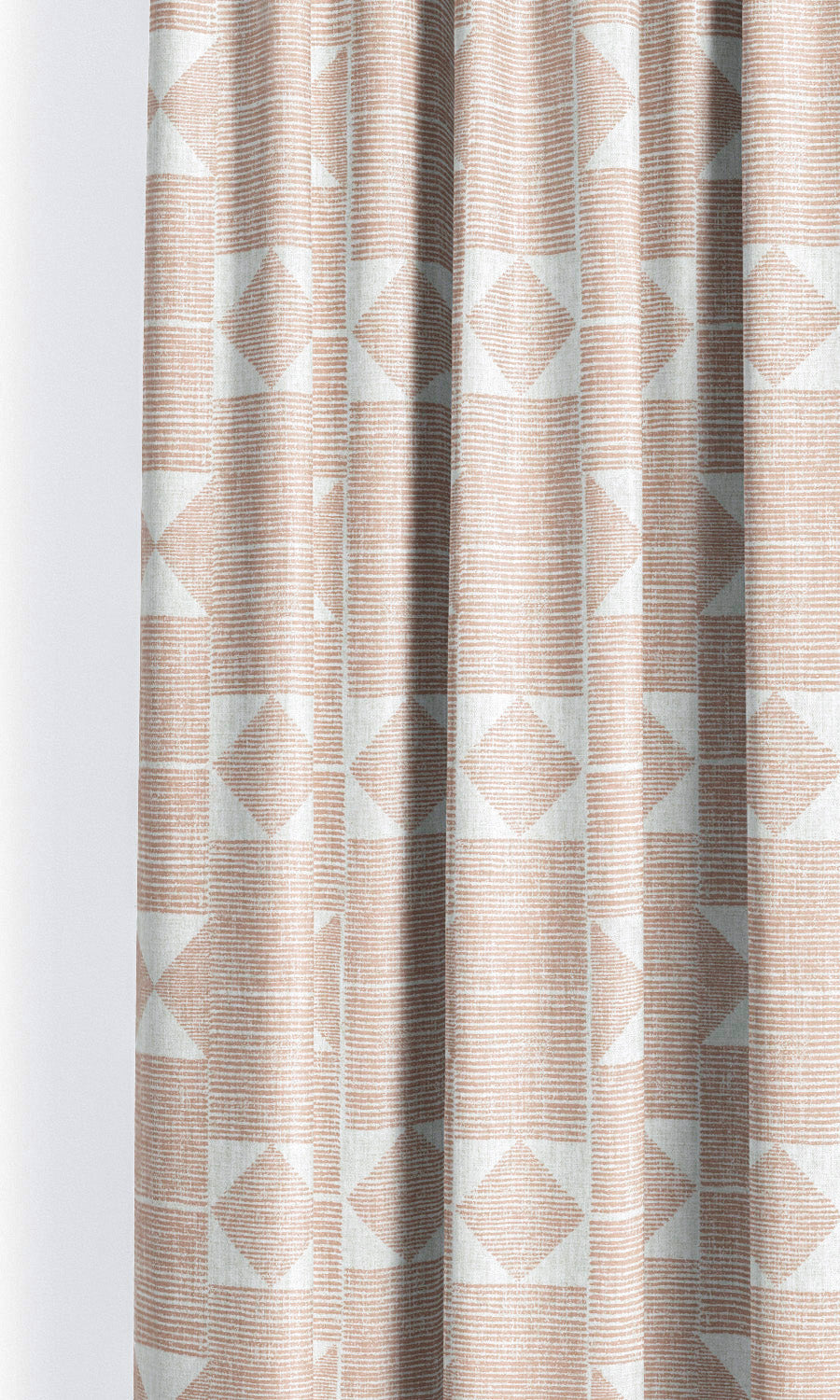 Geometric Print Drapes for Living, Bedroom, Kitchen, Bathroom (Blush Pink/ White)