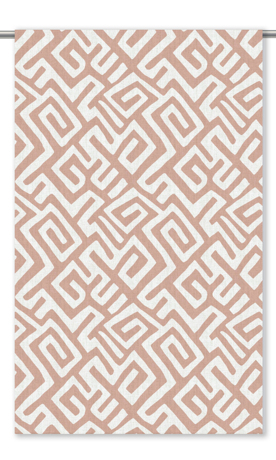 Greek Key Maze Drapes (Blush Pink/ White)