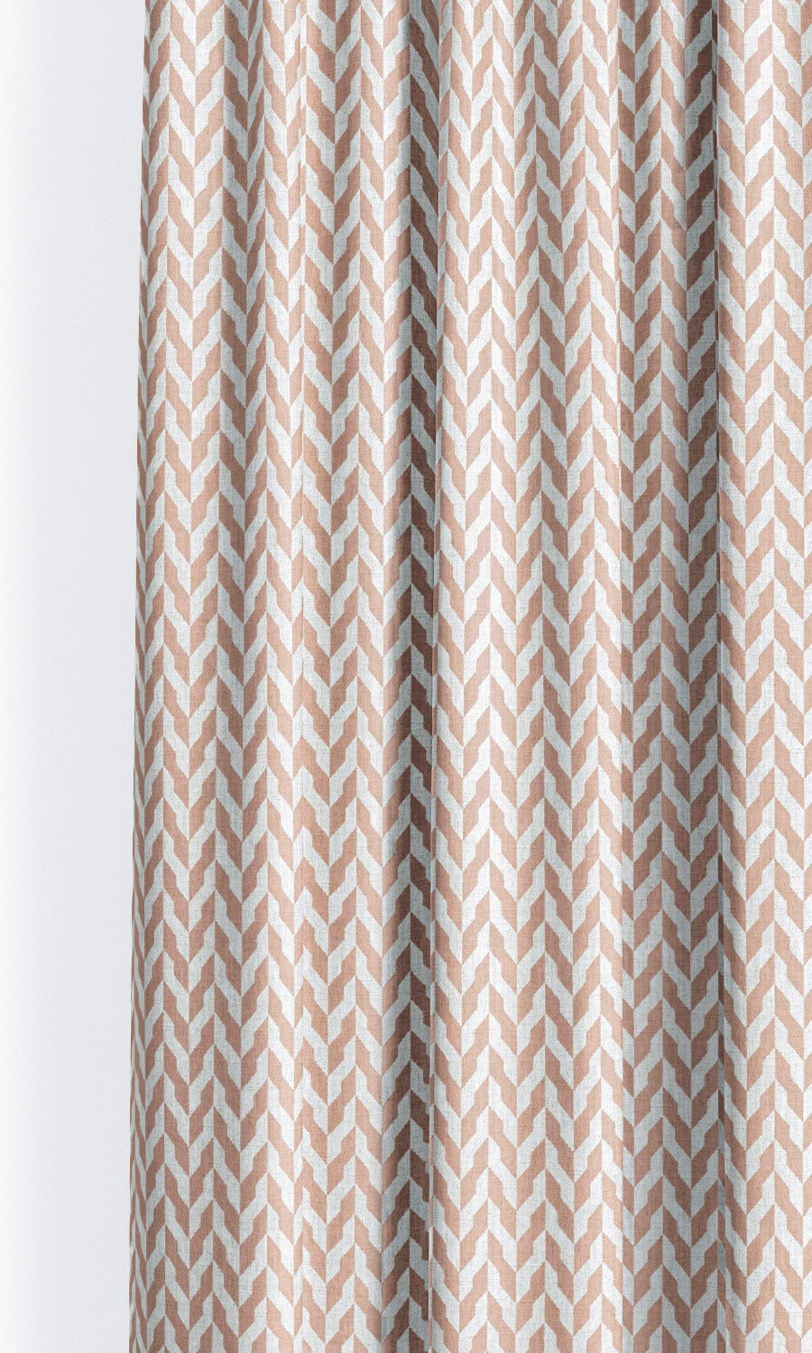 Modern Chevron Drapes for Living, Bedroom, Kitchen, Bathroom (Blush Pink/ White)