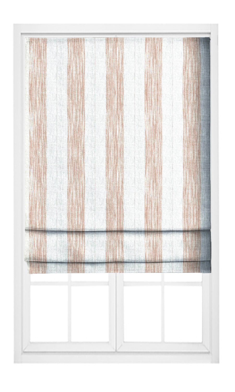 Faded-Effect Awning Stripes Pinch Pleat, Rod Pocket, Eyelet Curtains (Blush Pink/ White)
