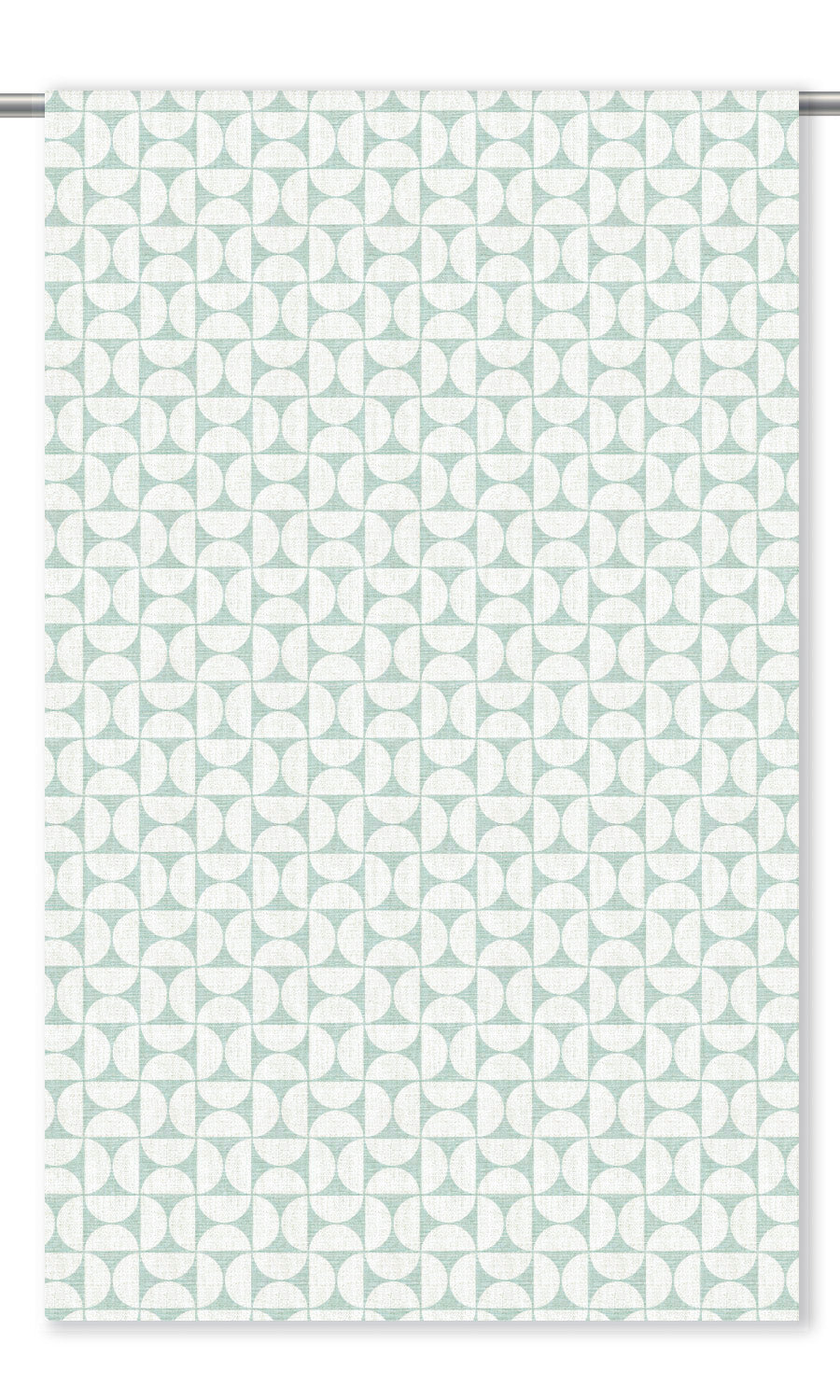 Geometric Print Fabric Blinds (Soft Aqua Blue/ White)