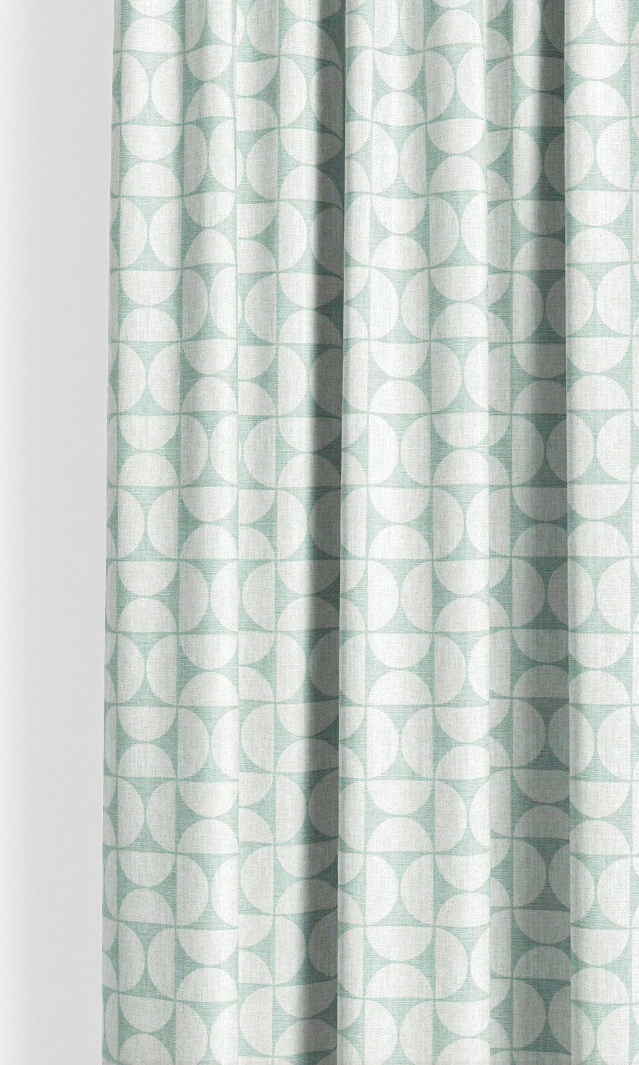 Geometric Print Fabric Blinds (Soft Aqua Blue/ White) for Living, Bedroom, Kitchen, Bathroom