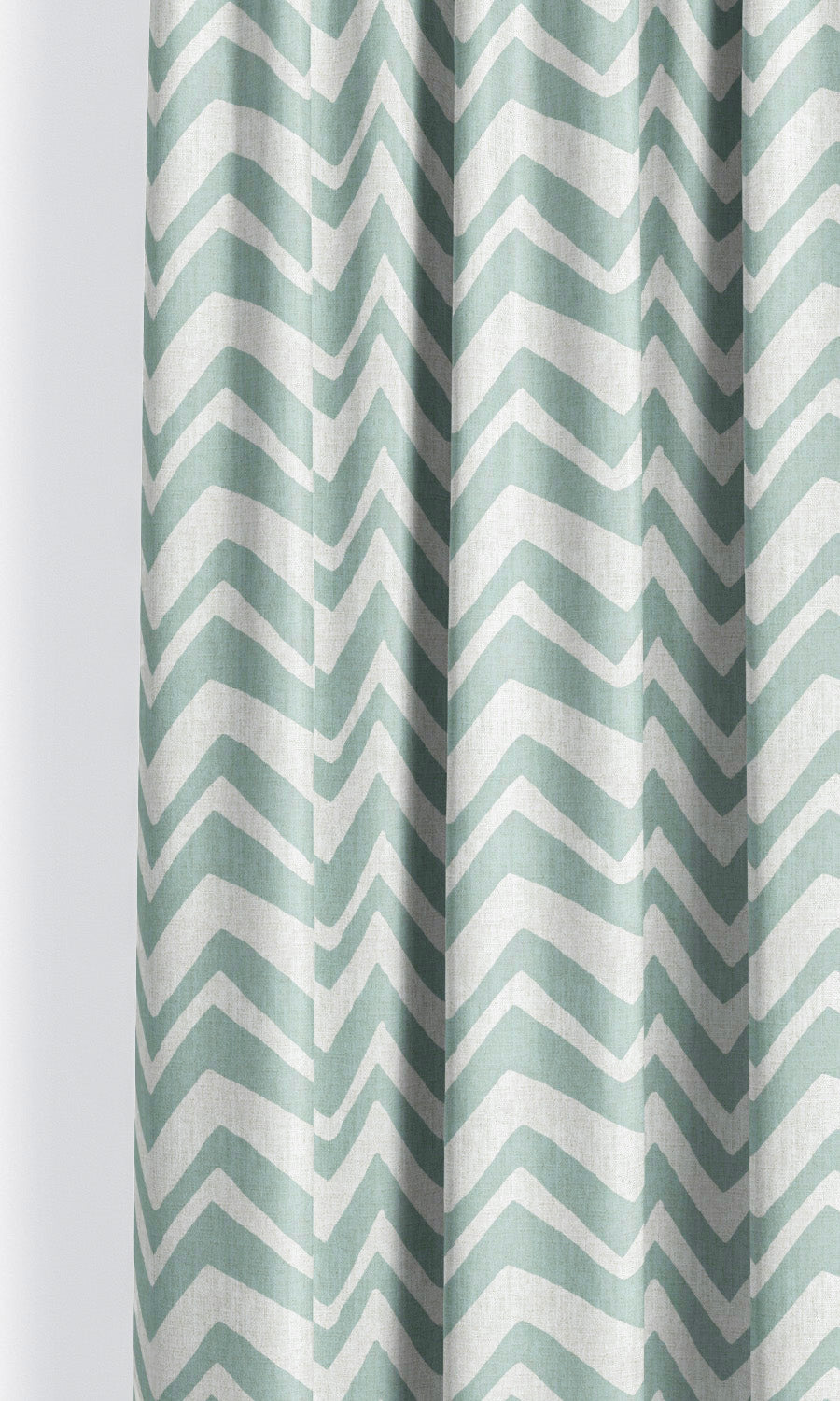 Chevron/ Zig Zag Print Drapery for Living, Bedroom, Kitchen, Bathroom (Soft Aqua Blue/ White)