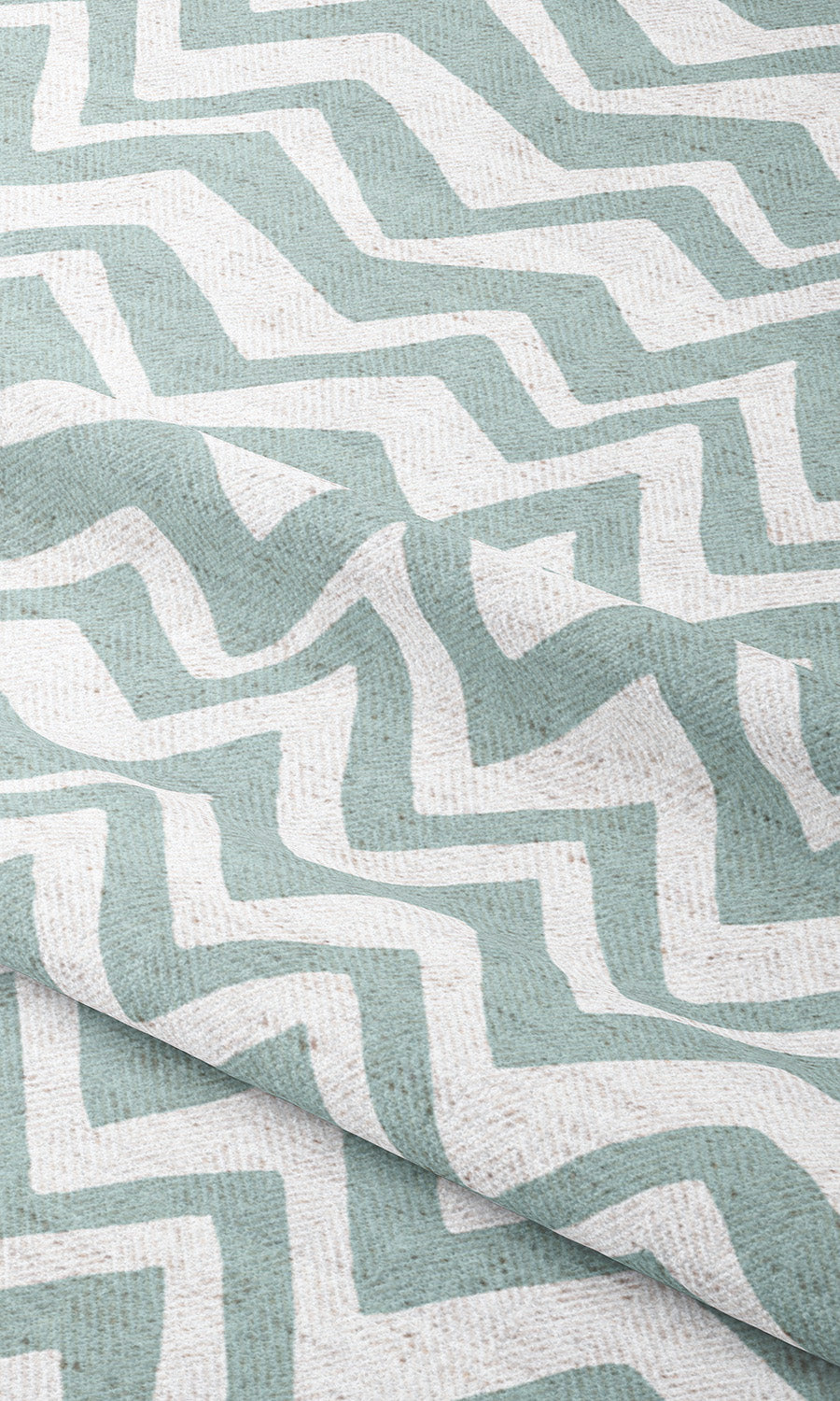 Chevron/ Zig Zag Print Drapery (Soft Aqua Blue/ White) Extra Long Short Wide