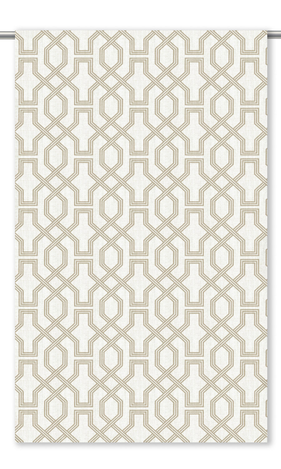 Trellis Patterned Fabric Blinds (Beige/ White)