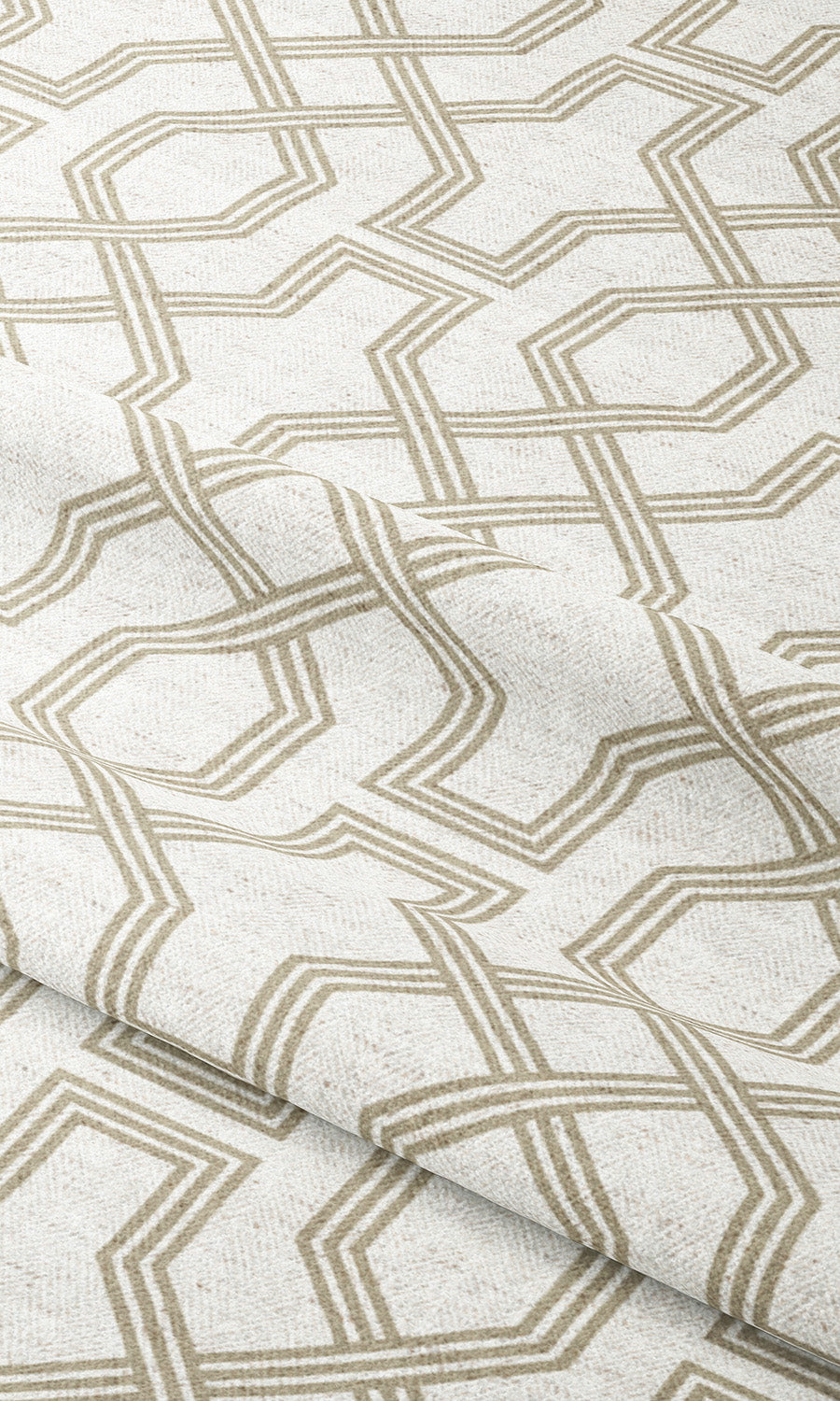 Trellis Patterned Fabric Blinds (Beige/ White) Extra Long Short Wide