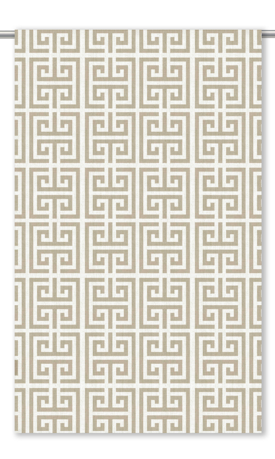 Greek Key Print Window Shades (Beige/ White)