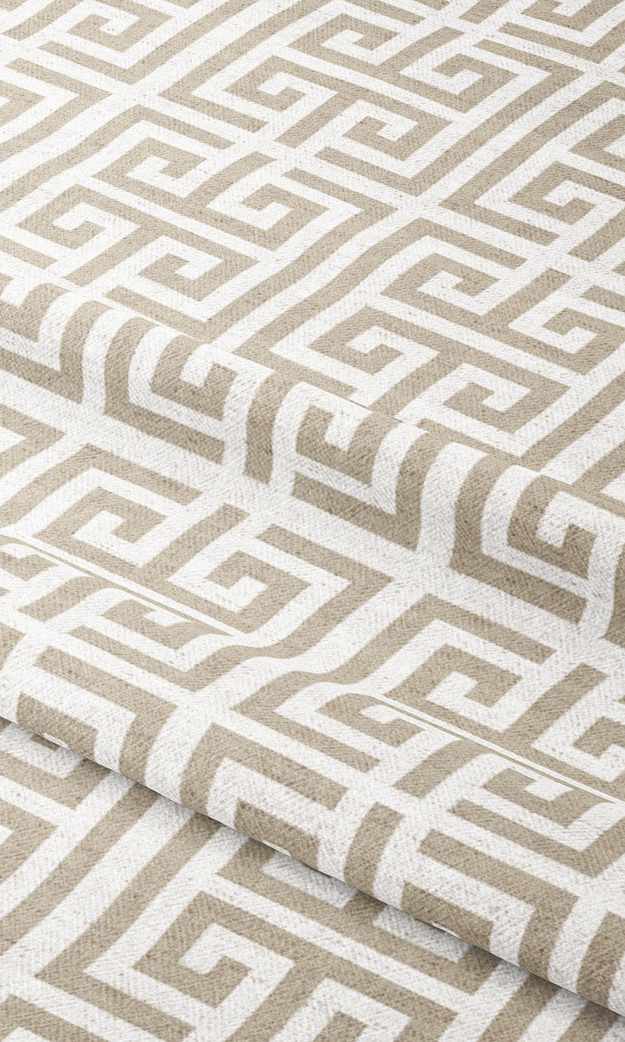 Greek Key Print Window Shades (Beige/ White) Extra Long Short Wide