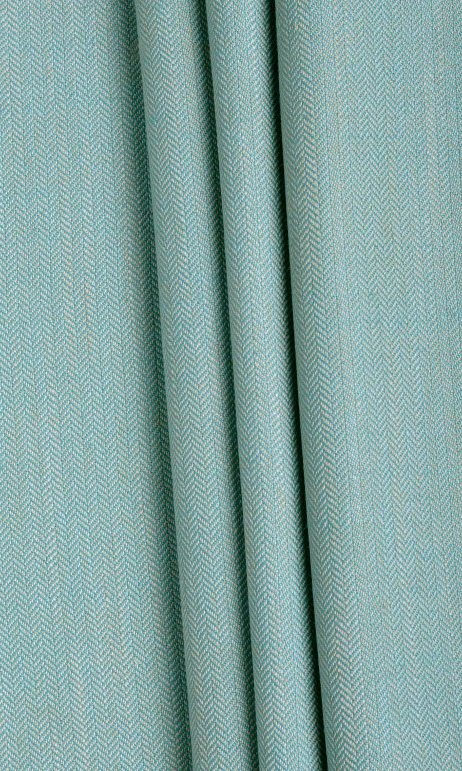 Herringbone Textured Custom Curtains (Turquoise Blue)