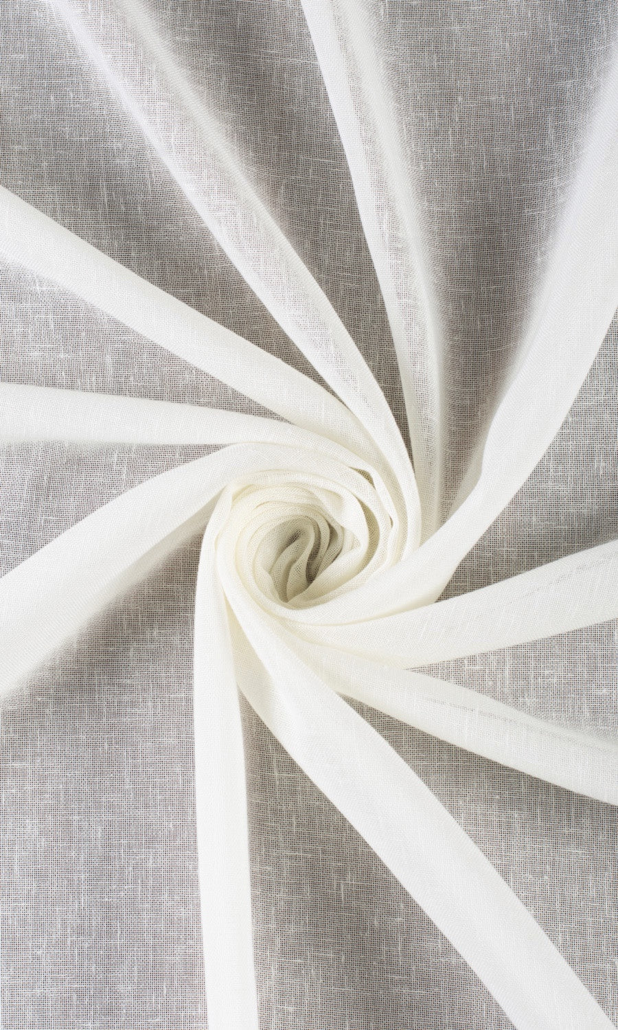 Plain Linen-Texture Sheer Custom Curtains (White)