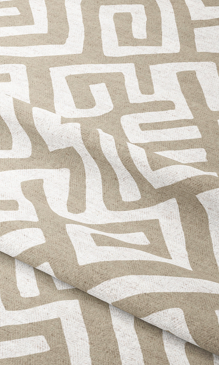 Greek Key Maze Roman Shades (Beige/ White) Extra Long Short Wide