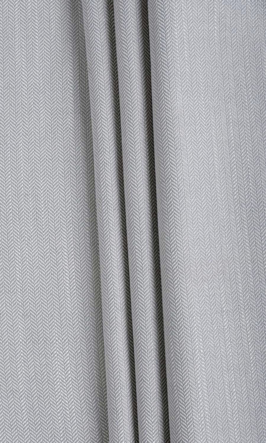 Herringbone Textured Custom Curtains (Silver Grey)