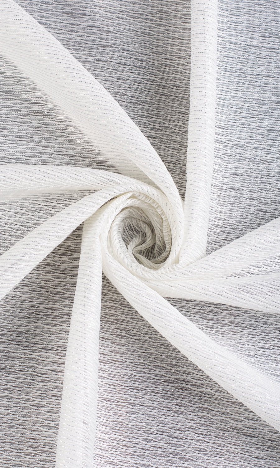 Textured Sheer Drapery (White) Extra Long Short Wide