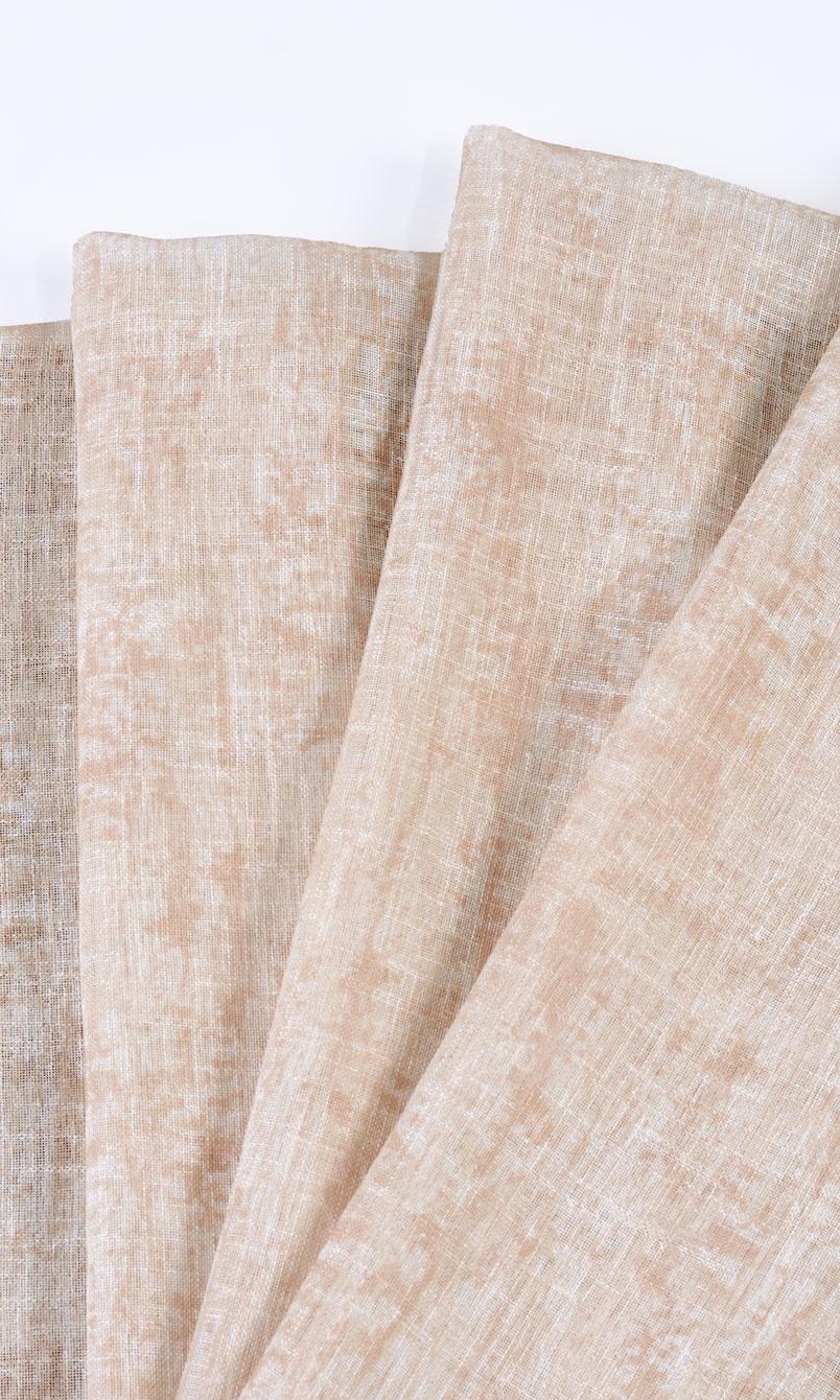 Textured Sheer Drapes for Living, Bedroom, Kitchen, Bathroom (Salmon Pink/ Peach Orange)