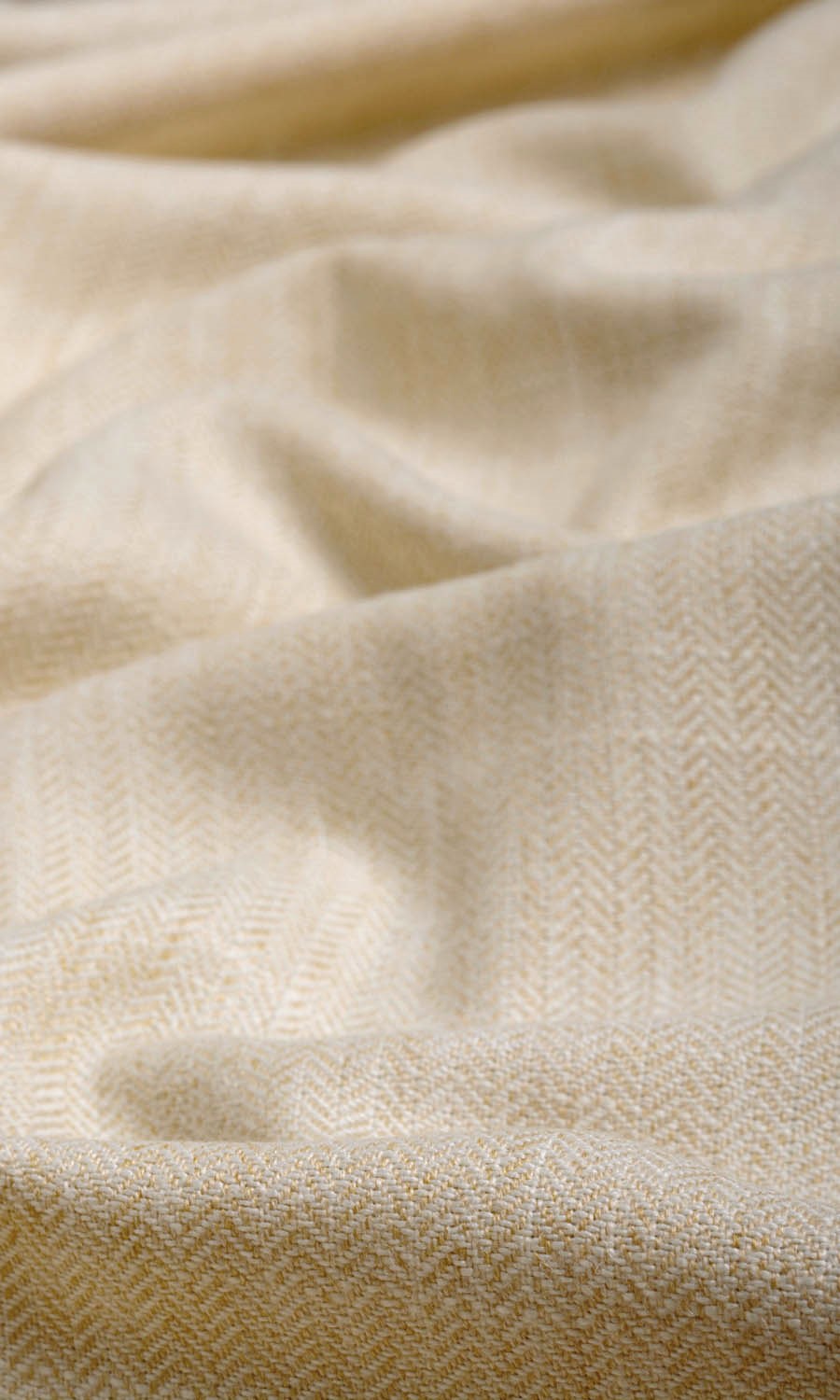 Herringbone Textured Any Size Style Curtains (Ivory Beige)