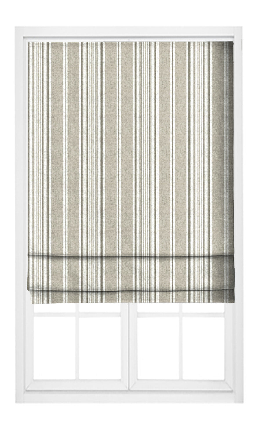 Striped Pinch Pleat, Rod Pocket, Eyelet Curtains (Taupe/ White)