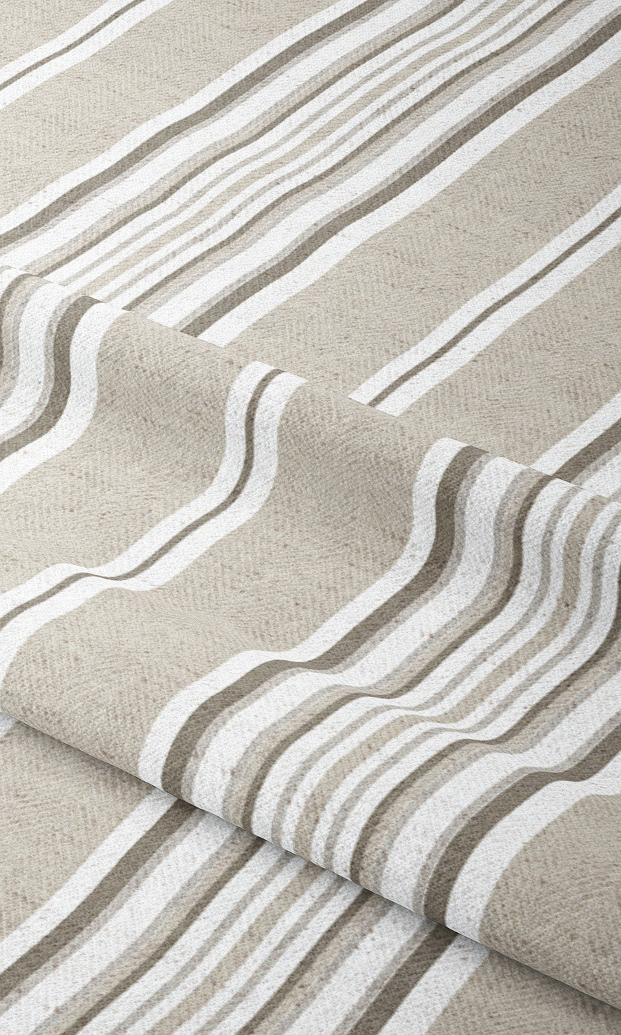 Striped Drapes (Taupe/ White)