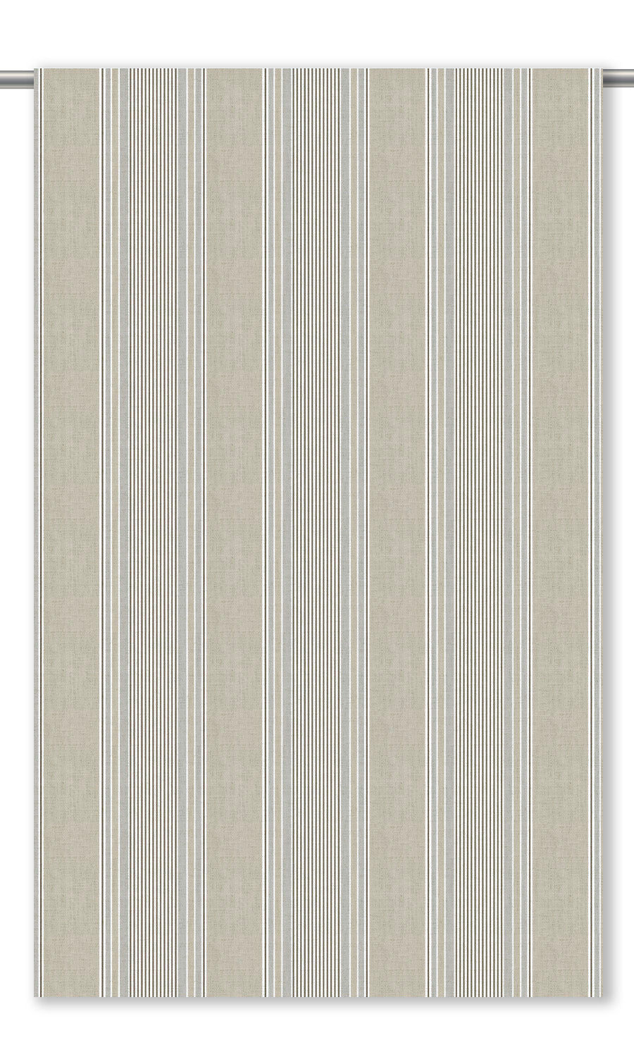 Striped Window Curtains for Living, Bedroom, Kitchen, Bathroom (Grey-Beige)