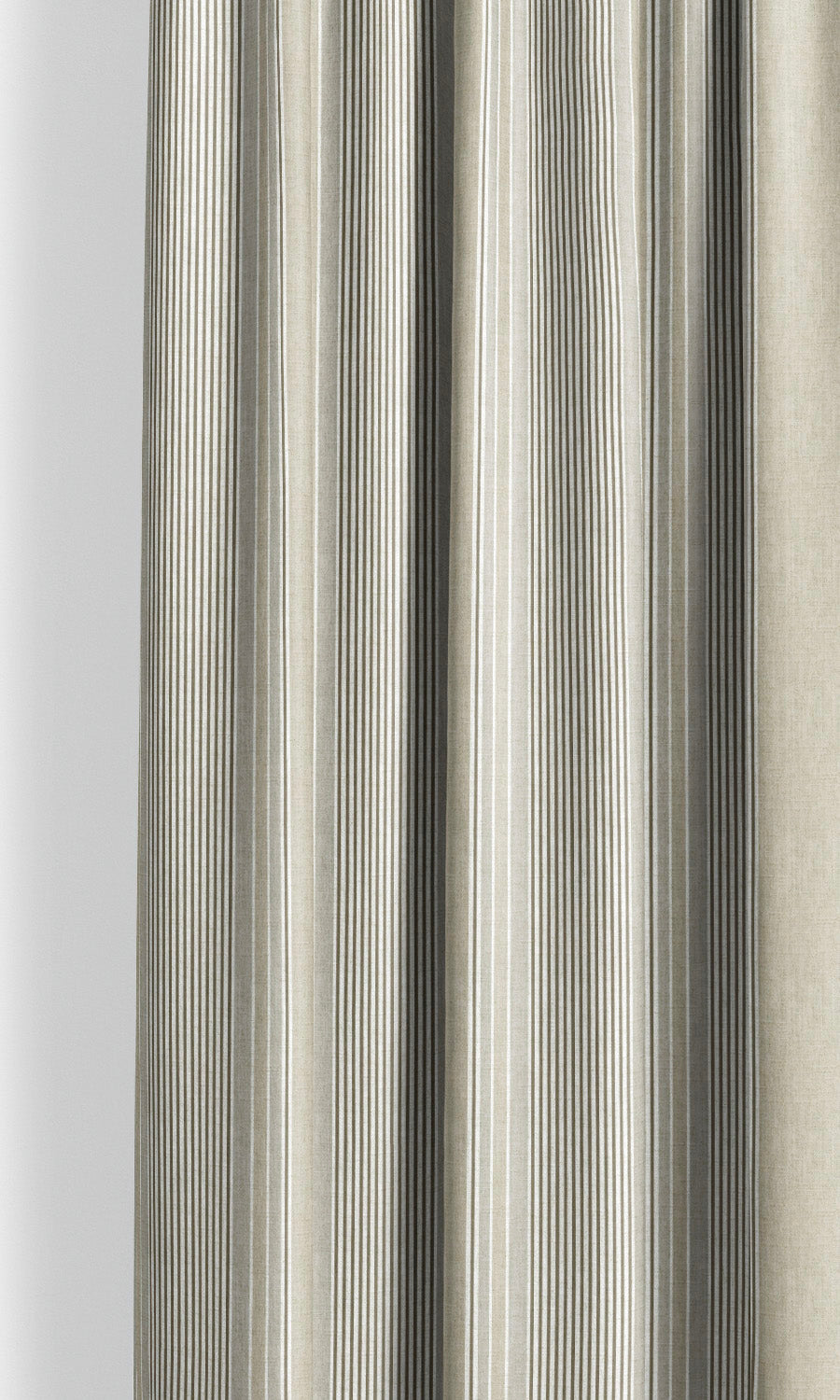 Striped Window Curtains (Grey-Beige) Extra Long Short Wide