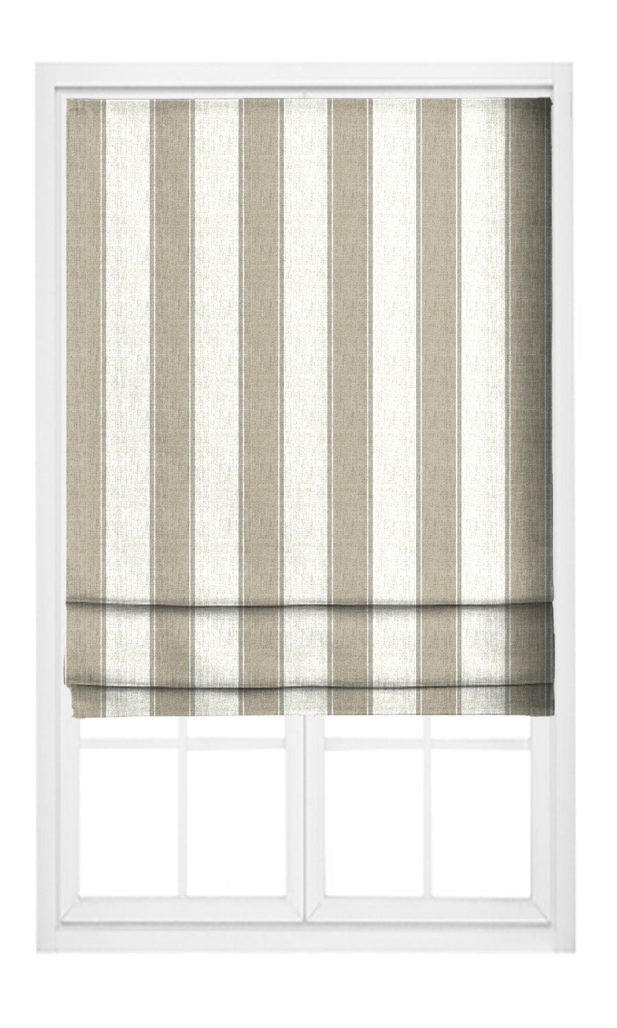 Regency Striped Window Shades (Taupe Gray/ Beige/ White) for Living, Bedroom, Kitchen, Bathroom