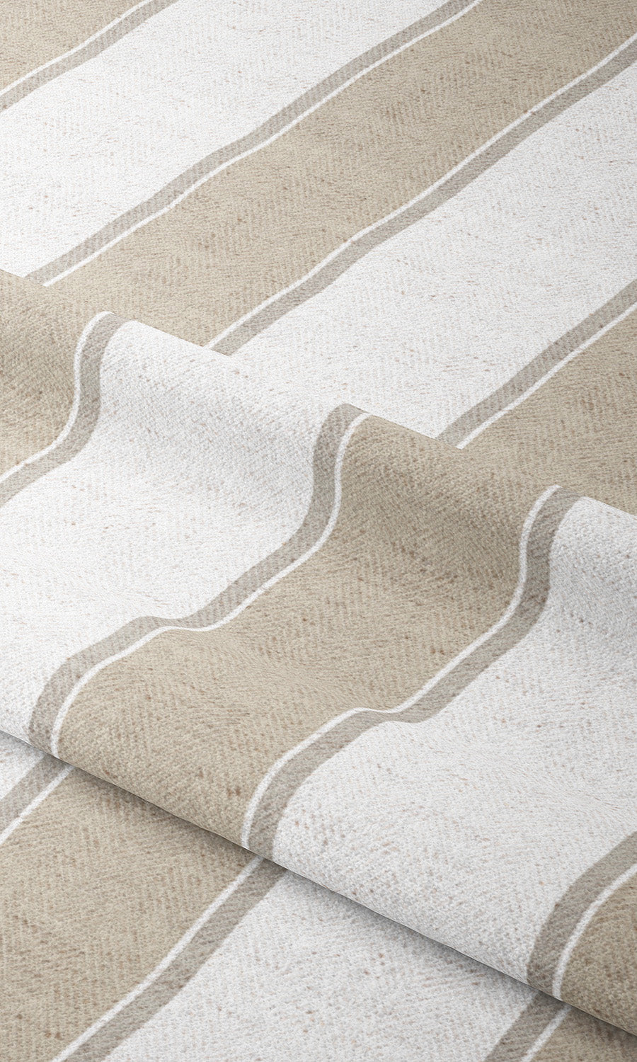 Regency Striped Pinch Pleat, Rod Pocket, Eyelet Curtains (Taupe Gray/ Beige/ White)