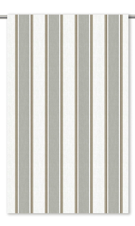 Regency Striped Drapes (Dove Gray/ White)