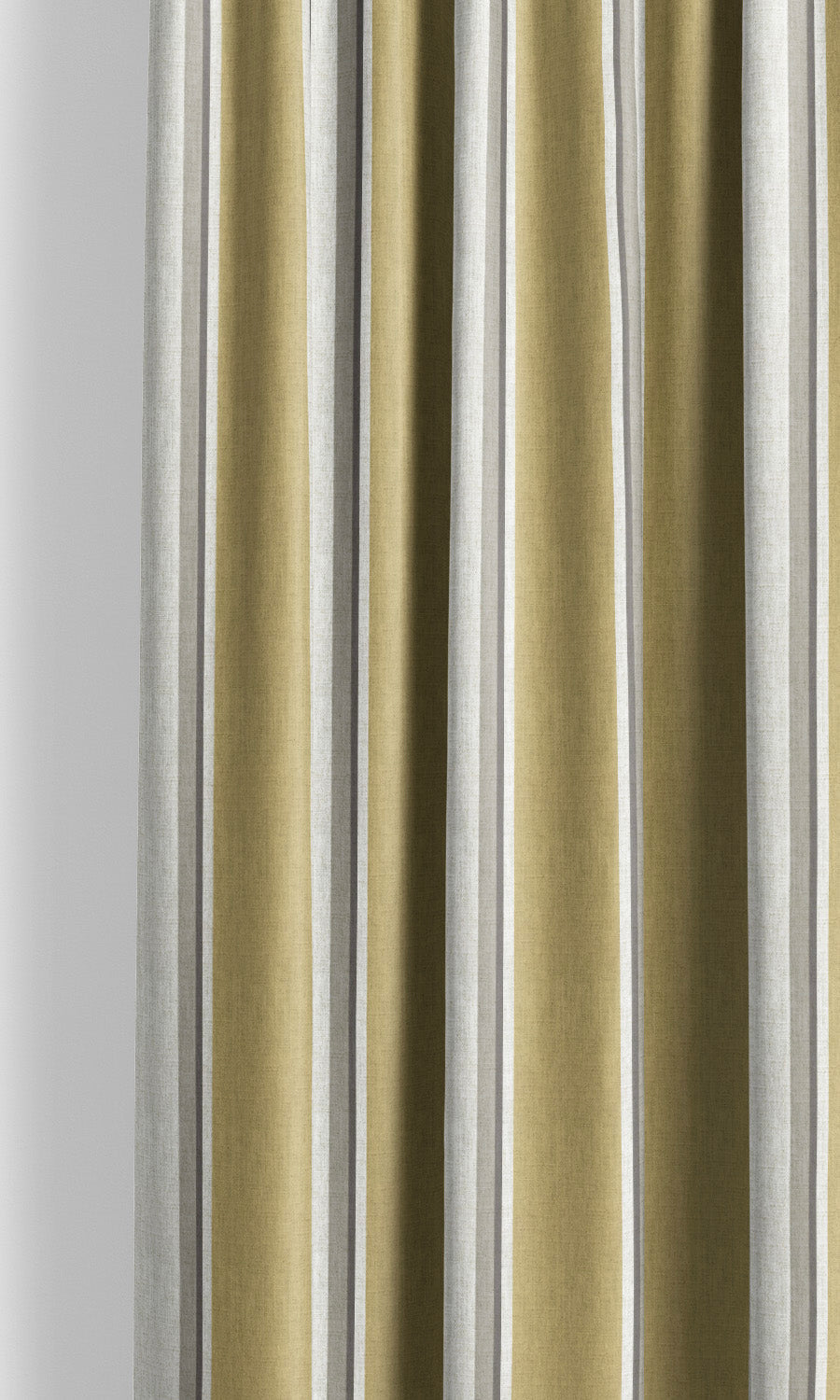 Regency Striped Window Curtains for Living, Bedroom, Kitchen, Bathroom (Ochre Yellow/ White/ Gray)