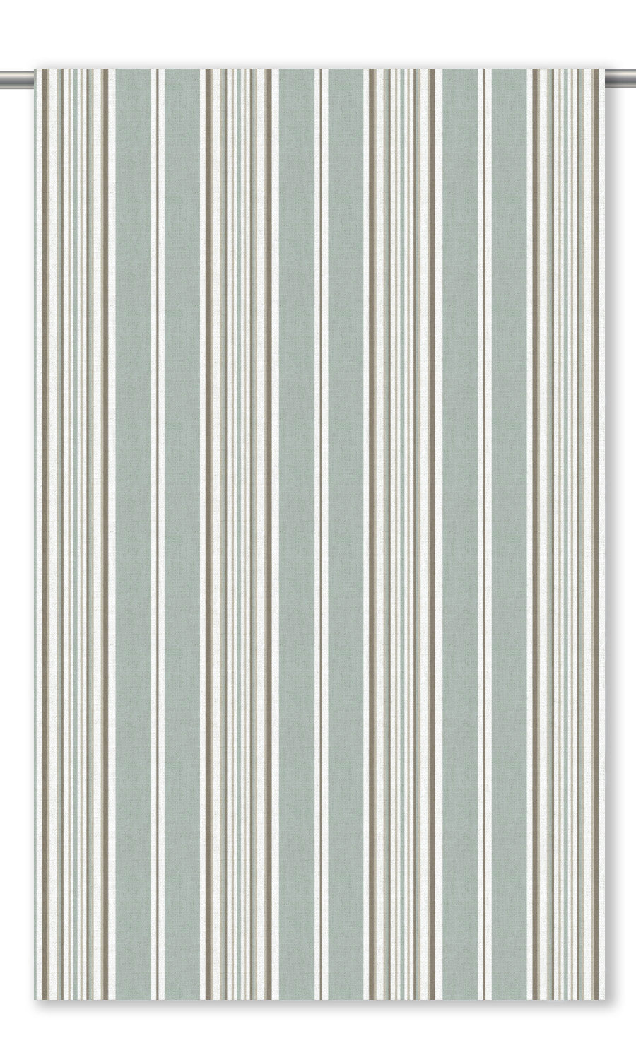 Striped Curtain Panels for Living, Bedroom, Kitchen, Bathroom (Duck Egg Blue/ Olive Brown)