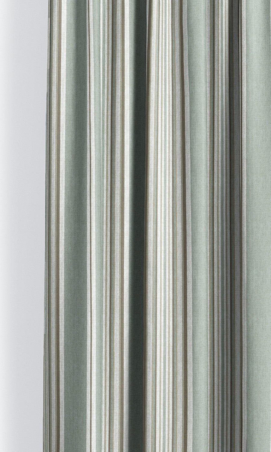 Striped Curtain Panels (Duck Egg Blue/ Olive Brown) Extra Long Short Wide
