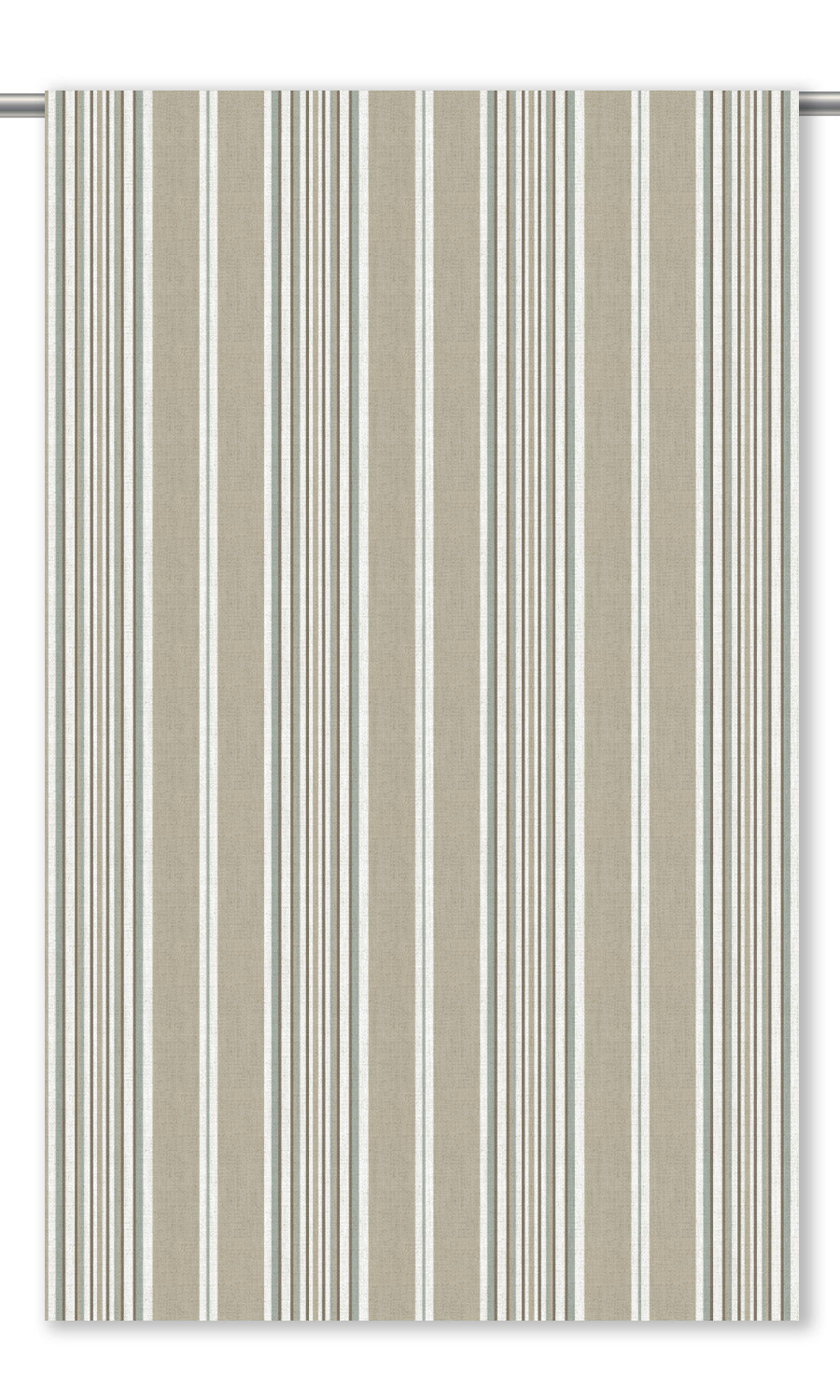 Striped Drapes for Living, Bedroom, Kitchen, Bathroom (Peanut Beige/ Duck Egg Blue)