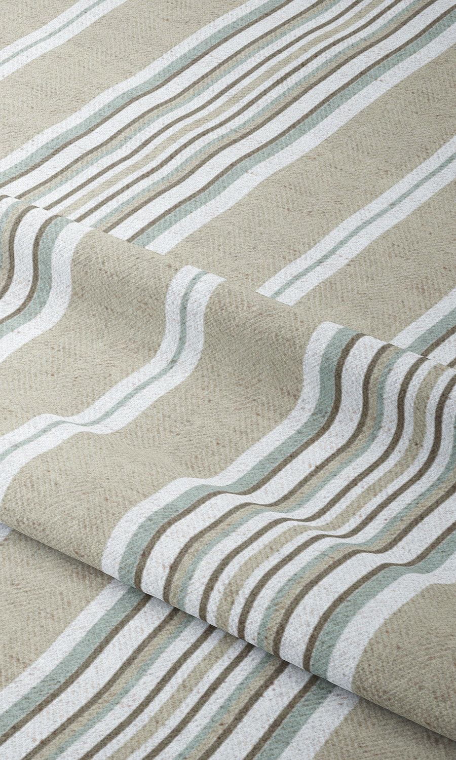 Striped Drapes (Peanut Beige/ Duck Egg Blue)