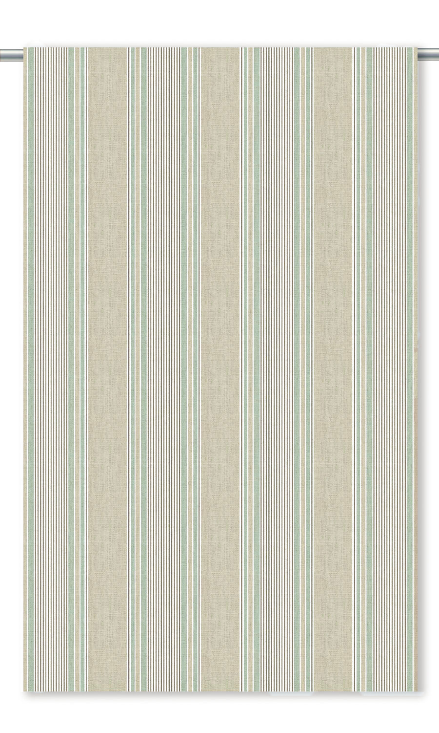Striped Roman Shades (Khakhi Beige/ Green) for Living, Bedroom, Kitchen, Bathroom